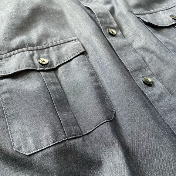 Express Size Medium Button Dress Shirt 15-15 1/2 Slate Blue Extra Slim Fit - Picture 5 of 9